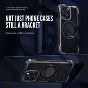 For iPhone 13 R-JUST RJ51-1 Hollow Rotating Holder MagSafe Magnetic Metal Phone Case(Silver Grey)