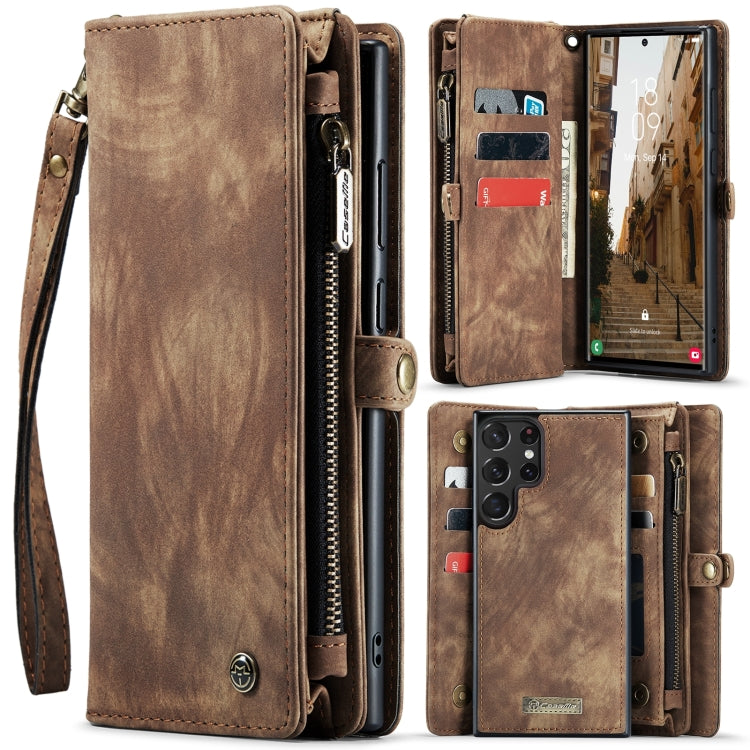 For Samsung Galaxy S24 Ultra 5G CaseMe 008 Detachable Multifunctional Leather Phone Case(Brown)