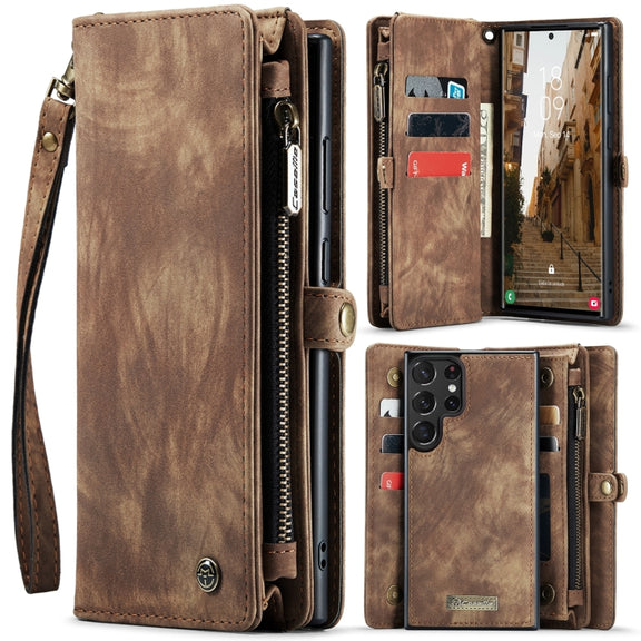 For Samsung Galaxy S24 Ultra 5G CaseMe 008 Detachable Multifunctional Leather Phone Case(Brown)