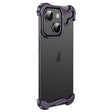For iPhone 14 Plus Frameless Metal Corner Pad Phone Case with Lens Film(Purple) - iPhone 14 Plus Cases by PMC TechLife | Online Shopping South Africa | PMC TechLife | Buy Now Pay Later Mobicred