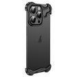 For iPhone 13 Pro Frameless Metal Corner Pad Phone Case with Lens Film(Black) - iPhone 13 Pro Cases by PMC TechLife | Online Shopping South Africa | PMC TechLife