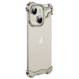 For iPhone 13 Frameless Metal Corner Pad Phone Case with Lens Film(Grey) - iPhone 13 Cases by PMC TechLife | Online Shopping South Africa | PMC TechLife | Buy Now Pay Later Mobicred