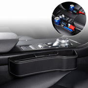 Car Multi-functional Console Box Cup Holder Seat Gap Side Storage Box, Leather Style, Color:Black(Front Passenger Seat)