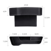 Car Multi-functional Console Box Cup Holder Seat Gap Side Storage Box, Leather Style, Color:Beige(Main Driver Seat)