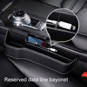 Car Multi-functional Console Box Cup Holder Seat Gap Side Storage Box, Leather Style, Color:Brown(Main Driver Seat)