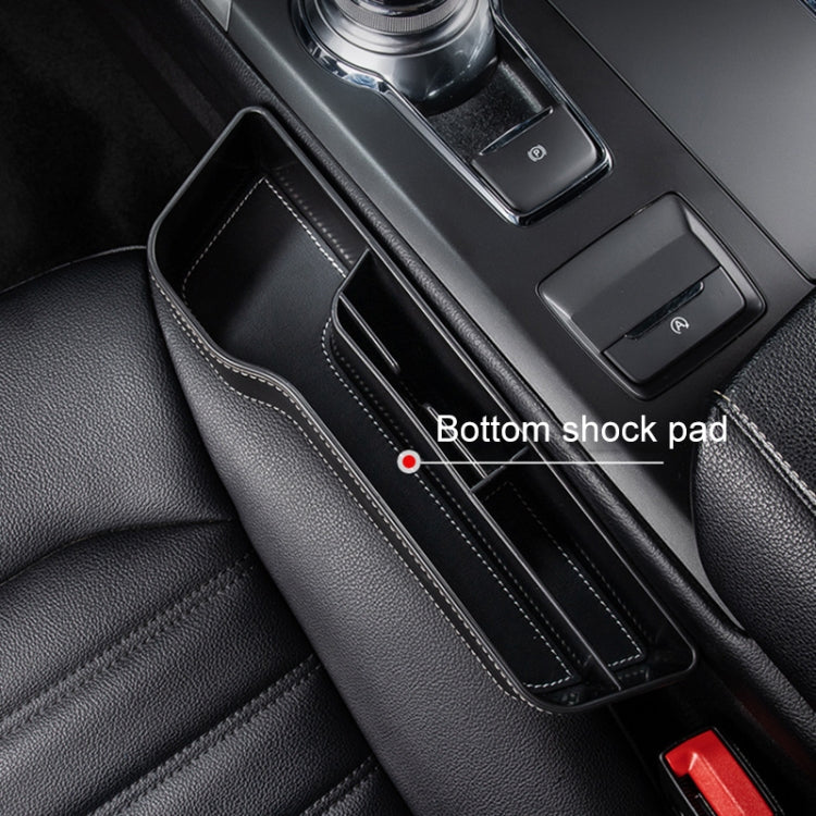 Car Multi-functional Console Box Cup Holder Seat Gap Side Storage Box, Leather Style, Color:Brown(Main Driver Seat)