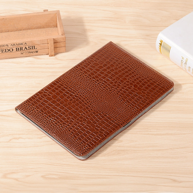 For Samsung Galaxy Tab S9 FE Crocodile Texture Leather Tablet Case(Brown)