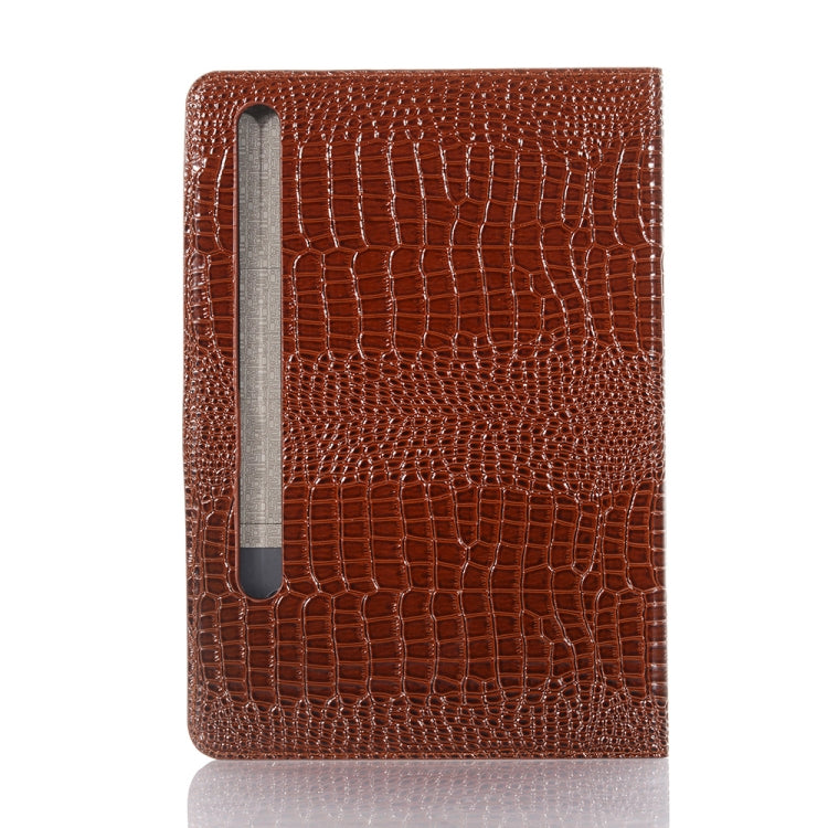 For Samsung Galaxy Tab S9 FE Crocodile Texture Leather Tablet Case(Brown)