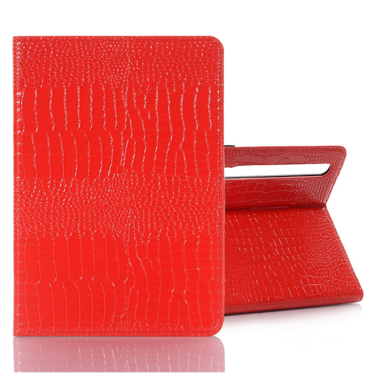 For Samsung Galaxy Tab S9 Crocodile Texture Leather Tablet Case(Red)