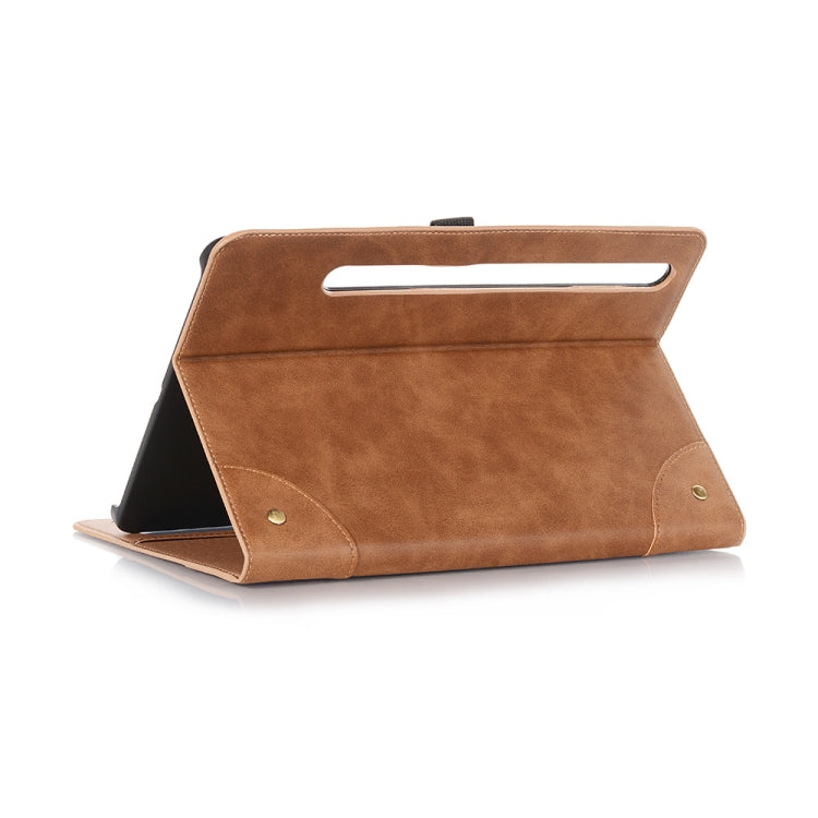 For Samsung Galaxy Tab S9 FE Retro Book Leather Tablet Case(Light Brown)