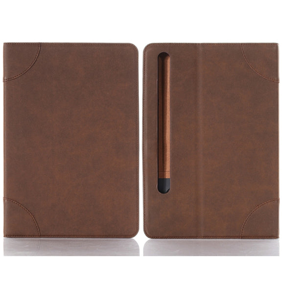For Samsung Galaxy Tab S9 Retro Book Leather Tablet Case(Dark Brown)