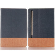For Samsung Galaxy Tab S9 FE Cross Texture Stitching Leather Tablet Case(Dark Blue)