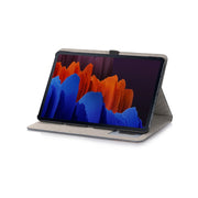 For Samsung Galaxy Tab S9 FE Cross Texture Stitching Leather Tablet Case(Dark Blue)