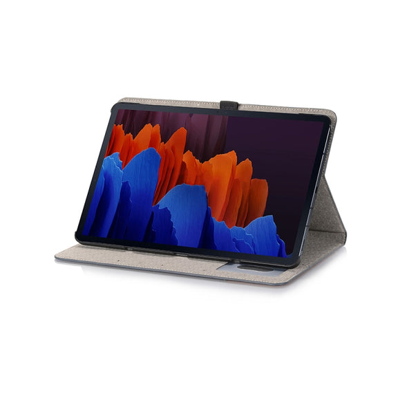 For Samsung Galaxy Tab S9 FE Cross Texture Stitching Leather Tablet Case(Dark Blue)