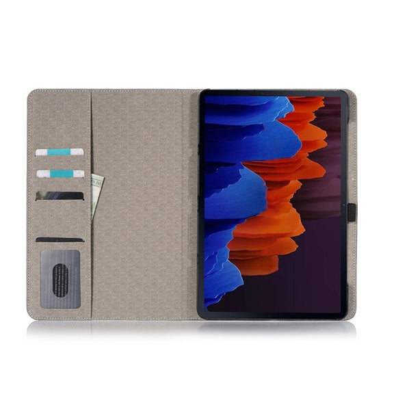 For Samsung Galaxy Tab S9 FE Cross Texture Stitching Leather Tablet Case(Dark Brown)