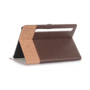 For Samsung Galaxy Tab S9 FE Cross Texture Stitching Leather Tablet Case(Dark Brown)