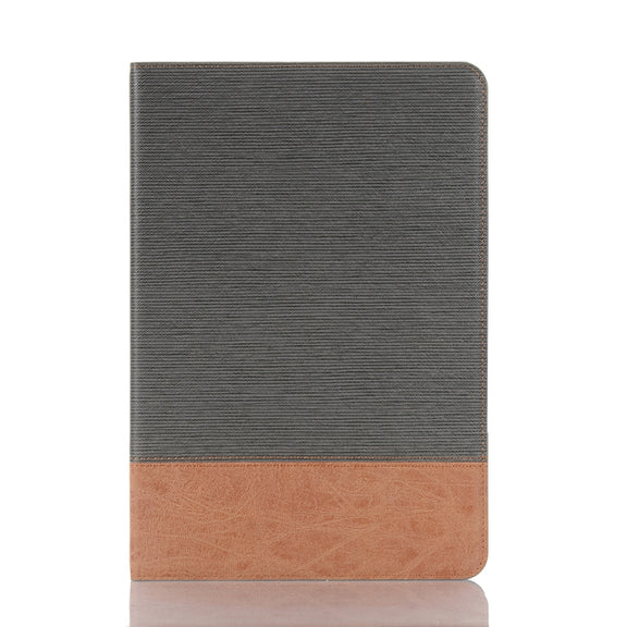 For Samsung Galaxy Tab S9 FE Cross Texture Stitching Leather Tablet Case(Dark Grey)