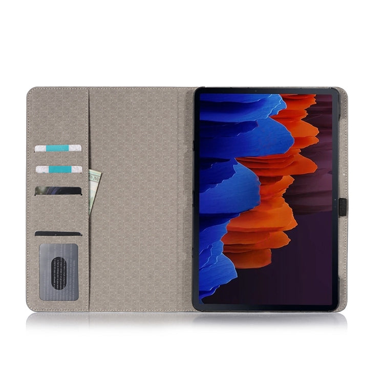 For Samsung Galaxy Tab S9 FE Cross Texture Stitching Leather Tablet Case(Dark Grey)