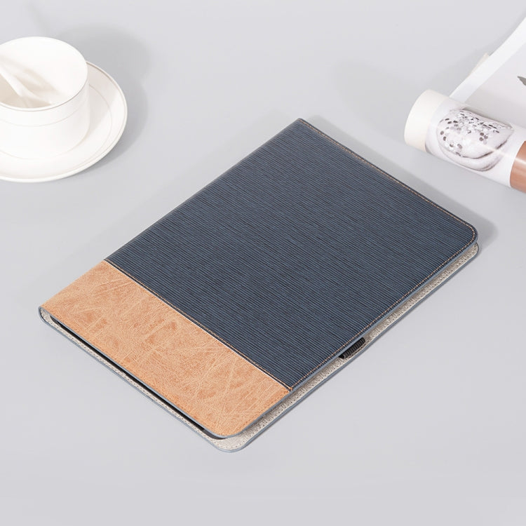 For Samsung Galaxy Tab S9 Cross Texture Stitching Leather Tablet Case(Dark Blue)