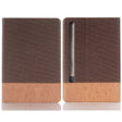 For Samsung Galaxy Tab S9 Cross Texture Stitching Leather Tablet Case(Dark Brown) - Galaxy Tab S9 Cases by PMC Jewellery | Online Shopping South Africa | PMC Jewellery | Buy Now Pay Later Mobicred