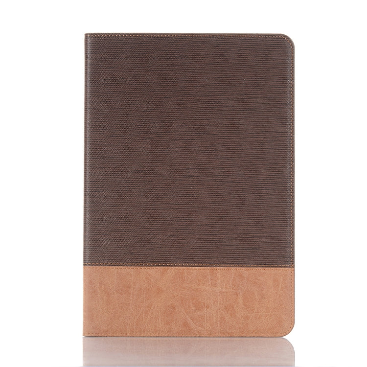 For Samsung Galaxy Tab S9 Cross Texture Stitching Leather Tablet Case(Dark Brown)