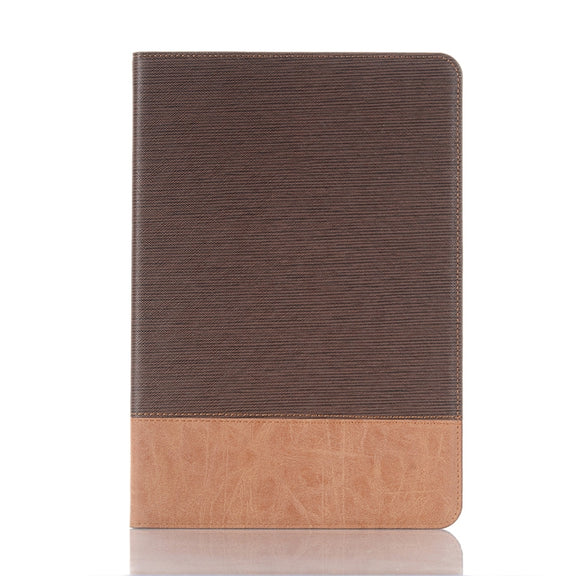 For Samsung Galaxy Tab S9 Cross Texture Stitching Leather Tablet Case(Dark Brown)