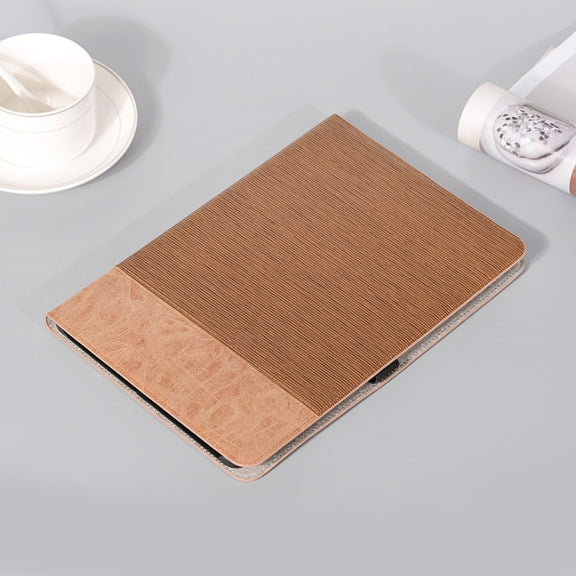 For Samsung Galaxy Tab S9 Cross Texture Stitching Leather Tablet Case(Light Brown)
