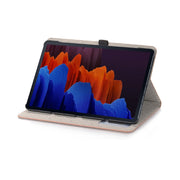 For Samsung Galaxy Tab S9 Cross Texture Stitching Leather Tablet Case(Light Brown)