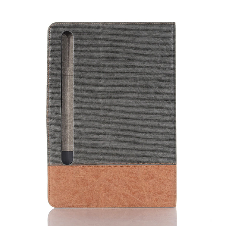 For Samsung Galaxy Tab S9 Cross Texture Stitching Leather Tablet Case(Dark Grey)