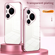 For Huawei Pura 70 Pro Transparent Plating Fine Hole Phone Case(Blue)