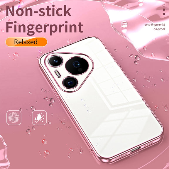 For Huawei Pura 70 Pro Transparent Plating Fine Hole Phone Case(Green)