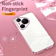 For Huawei Pura 70 Transparent Plating Fine Hole Phone Case(Green)