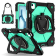 For iPad Air 11 2024 Contrast Color Robot Silicone Hybrid PC Tablet Case(Black Mint Green) - iPad Air 11 2024 Cases by PMC TechLife | Online Shopping South Africa | PMC TechLife | Buy Now Pay Later Mobicred