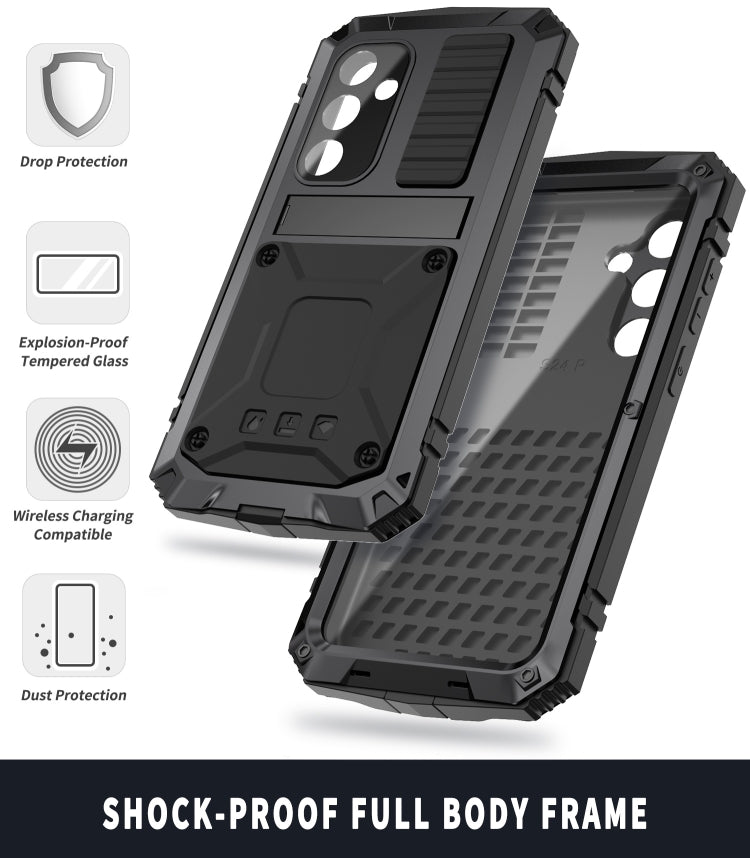 For Samsung Galaxy S24 5G R-JUST Life Water-resistant Dustproof Shockproof Phone Case(Black)