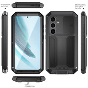 For Samsung Galaxy S24+ 5G R-JUST Sliding Camera Life Water-resistant Holder Phone Case(Black)