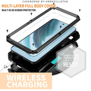 For Samsung Galaxy S24+ 5G R-JUST Sliding Camera Life Water-resistant Holder Phone Case(Black)