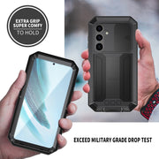 For Samsung Galaxy S24+ 5G R-JUST Sliding Camera Life Water-resistant Holder Phone Case(Black)