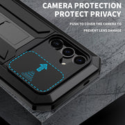For Samsung Galaxy S24+ 5G R-JUST Sliding Camera Life Water-resistant Holder Phone Case(Black)