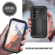 For Samsung Galaxy S24 5G R-JUST Sliding Camera Life Water-resistant Holder Phone Case(Black)
