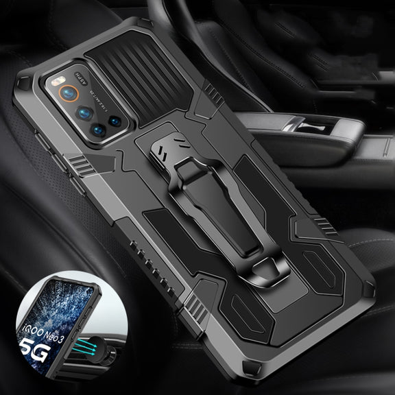 For Vivo V17 Pro Machine Armor Warrior Shockproof PC + TPU Protective Case(Black)