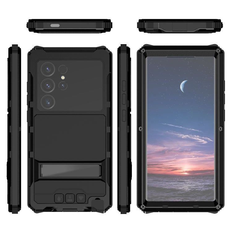 For Samsung Galaxy S24 Ultra 5G R-JUST Life Water-resistant Dustproof Shockproof Holder Phone Case(Black)