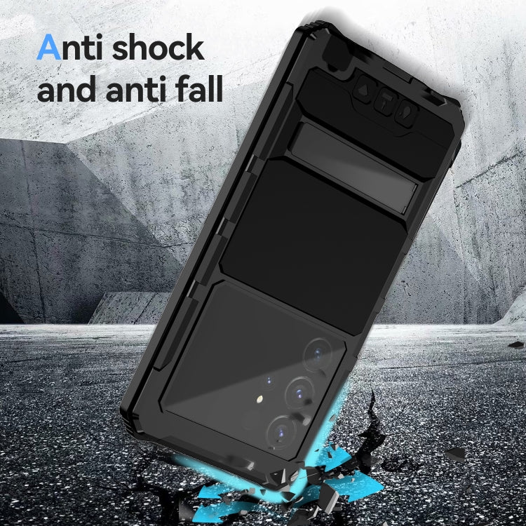 For Samsung Galaxy S24 Ultra 5G R-JUST Life Water-resistant Dustproof Shockproof Holder Phone Case(Black)