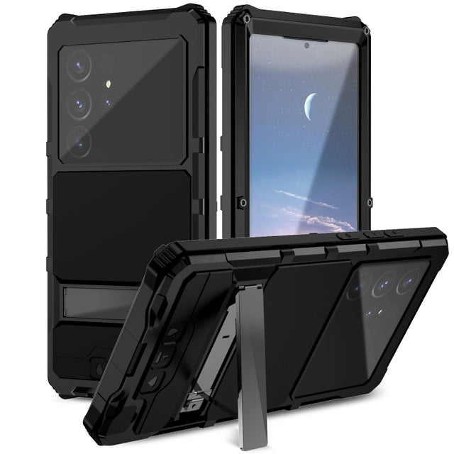 For Samsung Galaxy S24 Ultra 5G R-JUST Life Water-resistant Dustproof Shockproof Holder Phone Case(Black)