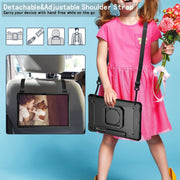 For Samsung Galaxy Tab S9 FE+ / S9+ Handle Robot Silicone Hybrid PC Tablet Case(Black)