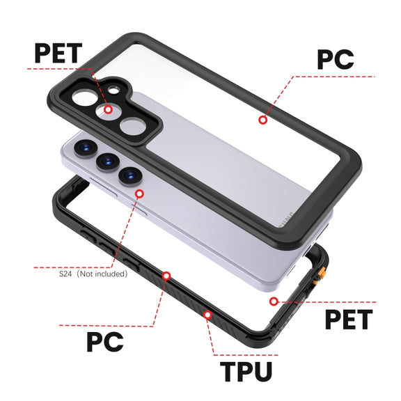 For Samsung Galaxy S24 5G RedPepper IP68 Water-resistant Phone Case(Black)