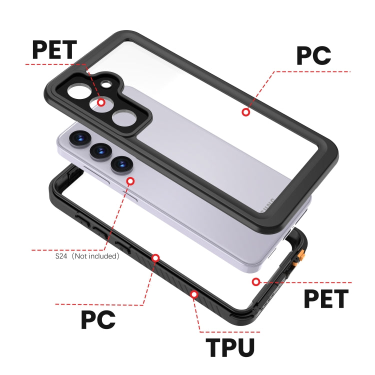 For Samsung Galaxy S24 5G RedPepper IP68 Water-resistant Phone Case(Black)