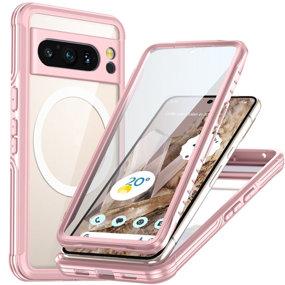 For Google Pixel 8 Pro Life Water-resistant MagSafe Phone Case(Pink)