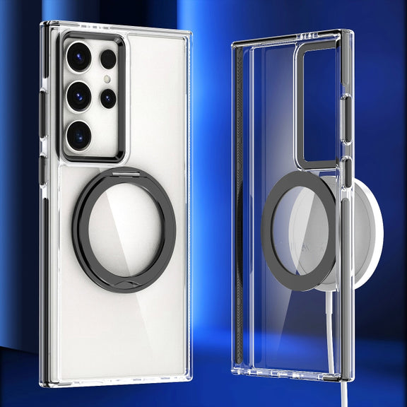 For Samsung Galaxy S24 Ultra 5G Magnetic 360 Degree Rotating Holder Phone Case(Black)