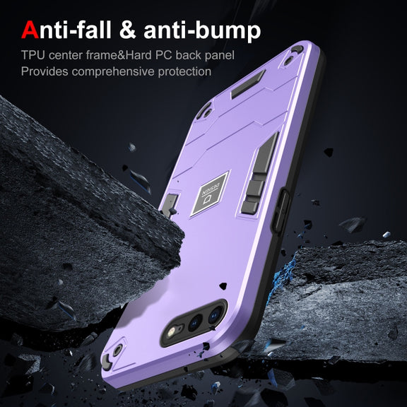 For iPhone 8 Plus / 7 Plus 2 in 1 Shockproof Phone Case(Purple)
