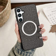 For Samsung Galaxy S25 5G Magsafe Magnetic Ring Cloth Texture Phone Case(Grey) - Galaxy S25 5G Cases by PMC TechLife | Online Shopping South Africa | PMC TechLife | Buy Now Pay Later Mobicred